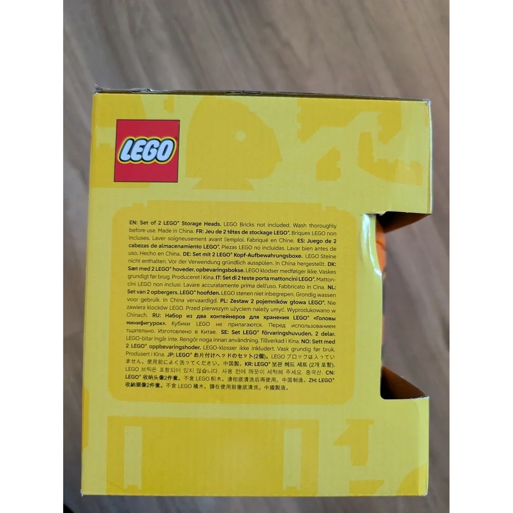 LEGO Halloween Storage Head Small Pumpkin Skull Organizer Bin 2 Pack Stackable